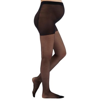 Pack of two black 10D sheer maternity tights